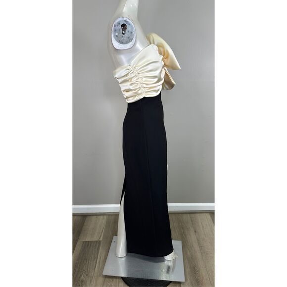Ronny Kobo Kane Satin Bow Column Cocktail Dress Medium $698 - Picture 9 of 11
